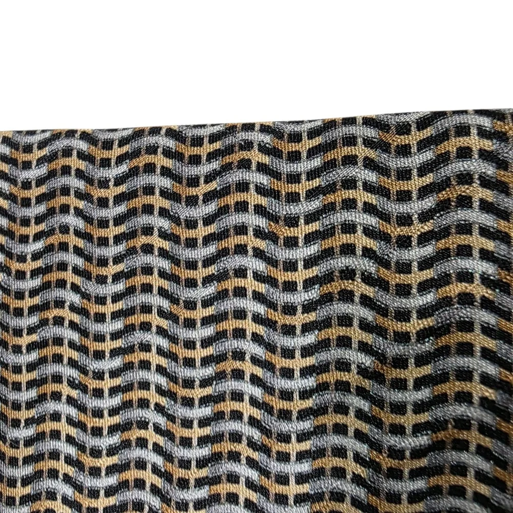 Dino Bassi Mens Necktie Black Gray Tan Silk Woven Swirls Classic Business‎ Suit